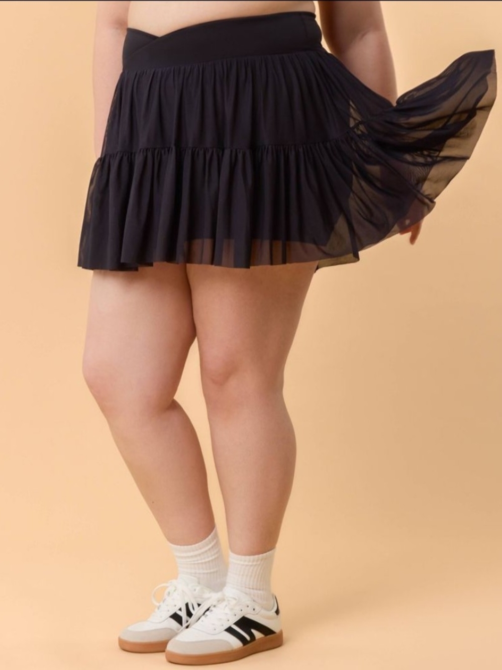 Blogilates Ballerina Skort ✨ High-Rise Tiered Mesh Active | Built-In Short 2X - Picture 4 of 6